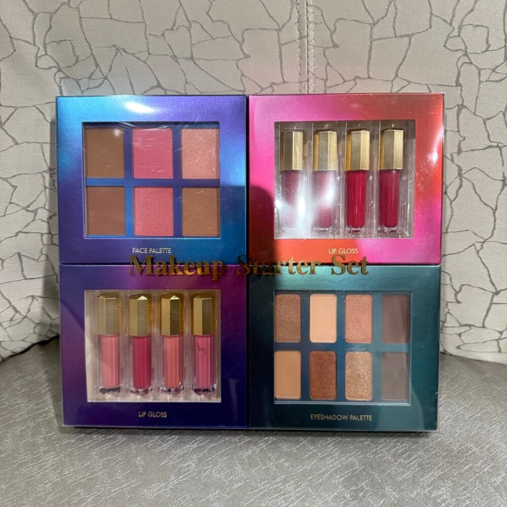 Make up Set (Face Palette, Lip Gloss, Eye Shadow Palette) NEW never used